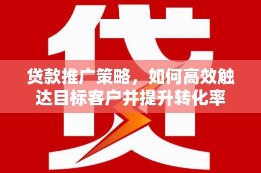 鼎城贷款推广策略，如何高效触达目标客户并提升转化率
