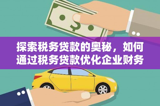 鼎城探索税务贷款的奥秘，如何通过税务贷款优化企业财务