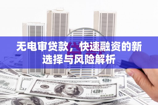 鼎城无电审贷款，快速融资的新选择与风险解析
