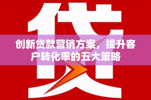 鼎城创新贷款营销方案，提升客户转化率的五大策略