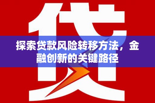 鼎城探索贷款风险转移方法，金融创新的关键路径