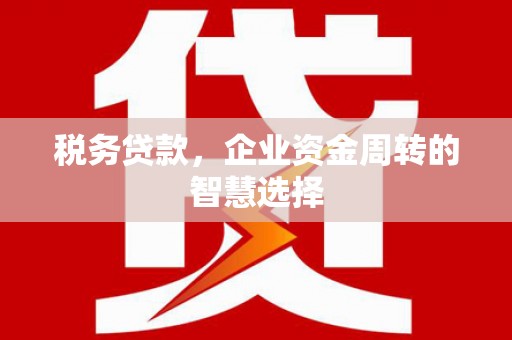 鼎城税务贷款，企业资金周转的智慧选择