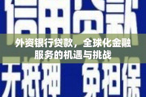 鼎城外资银行贷款，全球化金融服务的机遇与挑战