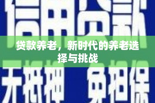 鼎城贷款养老，新时代的养老选择与挑战