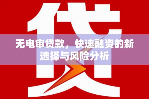鼎城无电审贷款，快速融资的新选择与风险分析