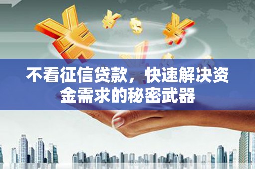 鼎城不看征信贷款，快速解决资金需求的秘密武器