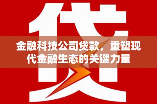鼎城金融科技公司贷款，重塑现代金融生态的关键力量